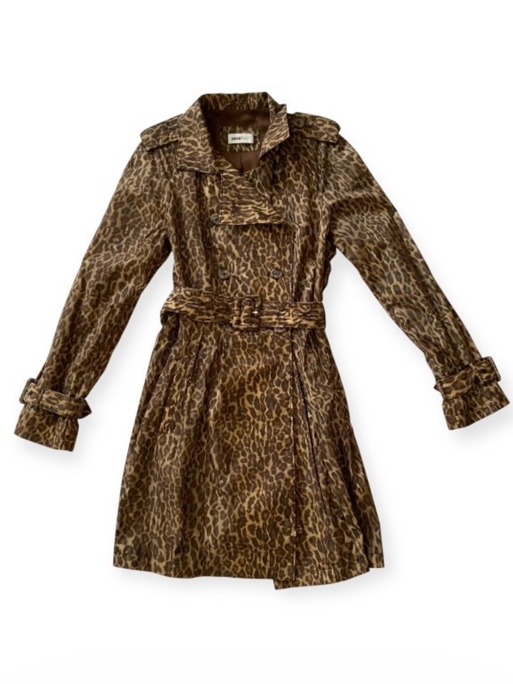 RARE Jane Post Leopard Trench Coat Size S Italian Archive Collection Mob Wife